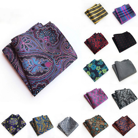 Pochette carrée pour hommes, 25x25cm, 100% soie, mouchoir coréen, motif Paisley, à pois, Floral, cadeau de fête de mariage, Design Paisley ► Photo 1/6