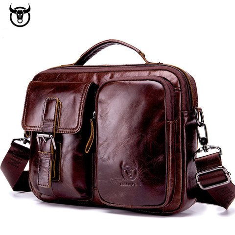 Desinger-mallette besace d'ordinateur portable en cuir véritable pour hommes, sacoche pour documents à bandoulière, sac ordinateur ► Photo 1/6