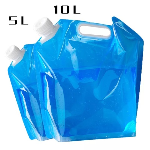 Bouteille d'eau de sport Portable, 5l 10l, stockage d'eau pliable, bouilloire pour Camping randonnée en plein air ► Photo 1/6