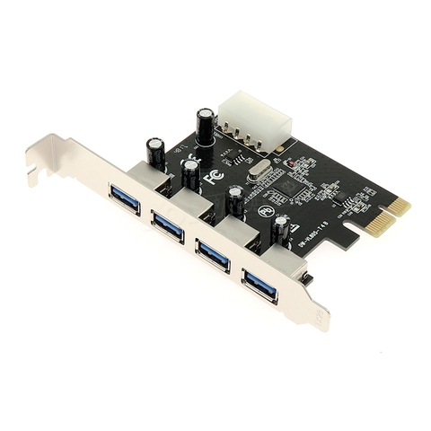 Adaptateur PCI Express vers USB 3.0, 5Gbps, 4 ports, carte de contrôle PCIe, convertisseur Superspeed vers USB, avec puce win10, livraison gratuite ► Photo 1/3