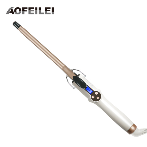 Aofeilei – fer à friser professionnel, en céramique, rouleau, outils de beauté, avec écran LCD, 9mm ► Photo 1/6