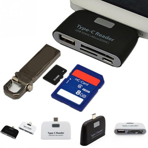 ABS 3 in1 USB 3.1 Type-C USB TF SD OTG Universel Lecteur de Carte mémoire Adaptateur Conception Pour Macbook Téléphone Tablet Carte Mémoire lecteur ► Photo 1/1
