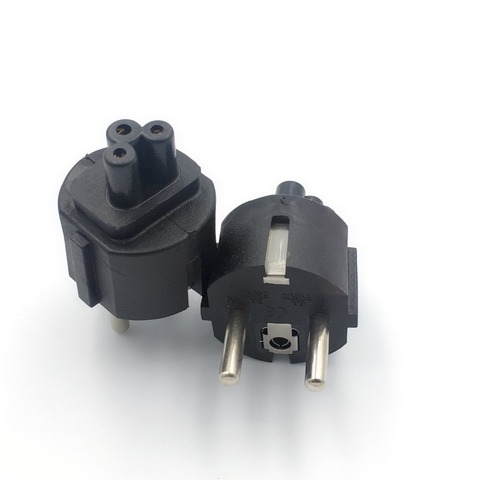 Adaptateur de câble d'alimentation ue CEE7, fiche ue vers IEC320 C5, adaptateur de feuille de trèfle pour prise, Schuko vers adaptateur de bureau ► Photo 1/2