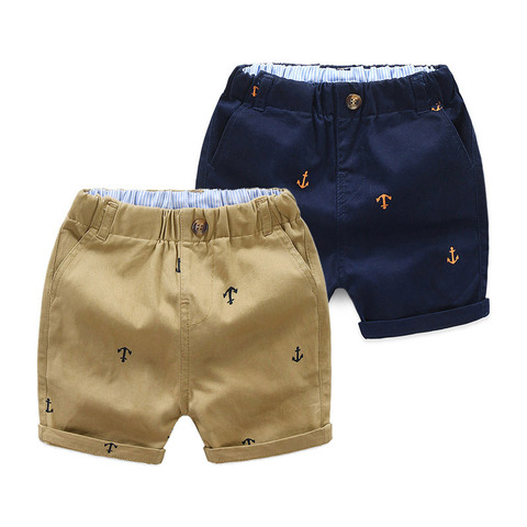 Short de plage en coton pour enfants de 2 à 9 ans, pantalon court pour tout-petits, pantalon ancre pour garçons, vêtements de loisirs pour bébés, KF553 ► Photo 1/5