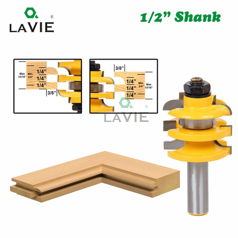 LAVIE – Rail empilé et mèche de routeur de Stile, 12MM 1/2 pouces, fraiseuse à Tenon pour le travail du bois, mèches 03082 ► Photo 1/1