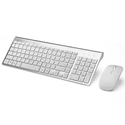 Souris sans fil ergonomique Ultra-mince à faible bruit 2.4G clavier et souris sans fil Combo pour Mac Pc Windows XP/7/10 Android Tv Box ► Photo 1/6