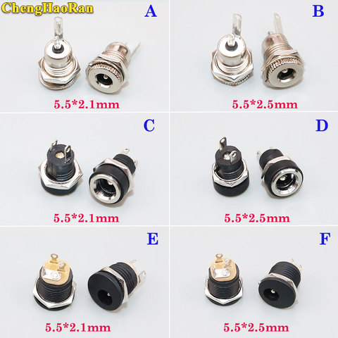 ChengHaoRan – prise Jack 5.5mm 2.1mm, 1 pièces, connecteur femelle pour montage sur panneau, prise de charge 5.5x2.1mm 5.5x2.5mm ► Photo 1/4