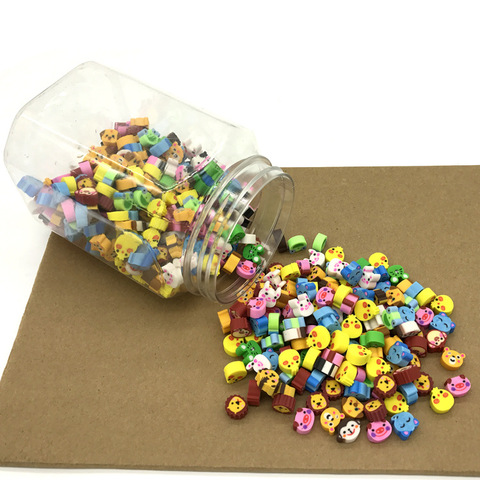 Mini gommes animaux mignons 400 pièces, gommes en caoutchouc pour crayons, fournitures de papeterie pour enfants ► Photo 1/5