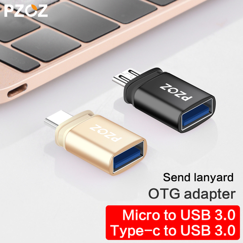 PZOZ OTG Type C à usb c 3.0 à Micro pour iphone Macbook Google xiaomi téléphone tablette Charge données câble type-c usb otg adaptateur ► Photo 1/6