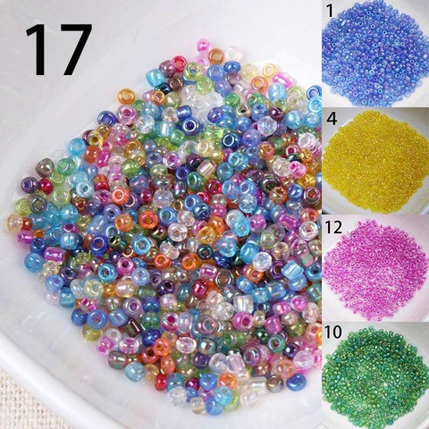 Perles d'espacement en verre tchèque, 17 couleurs, 2mm 1000 pièces, couleur AB, perles d'espacement pour bijoux, fait à la main, bricolage, livraison gratuite ► Photo 1/6