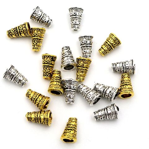 Pampilles de tour de corne antiques en argent, 50 pièces, bouchons d'extrémité de perle pour la fabrication de bijoux, composants d'accessoires de bricolage, vente en gros ► Photo 1/6