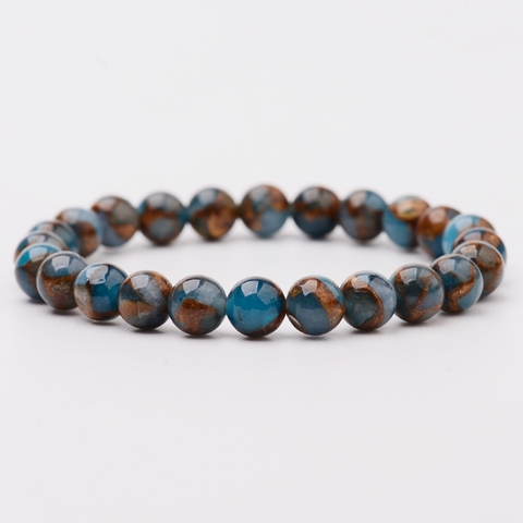 Bracelet en pierres naturelles pour femmes et hommes, accessoire aventure/œil de tigre, perles, extensible, nouveau Style été 2022, AB176 ► Photo 1/6