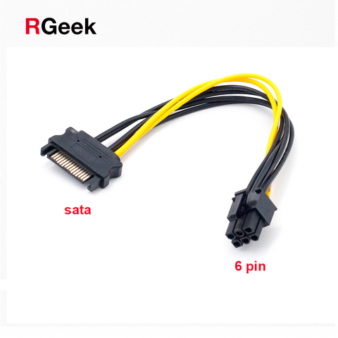 Câble adaptateur de convertisseur graphique SATA 15 broches à 6 broches, 20CM, PCI-E PCIE Express ► Photo 1/6