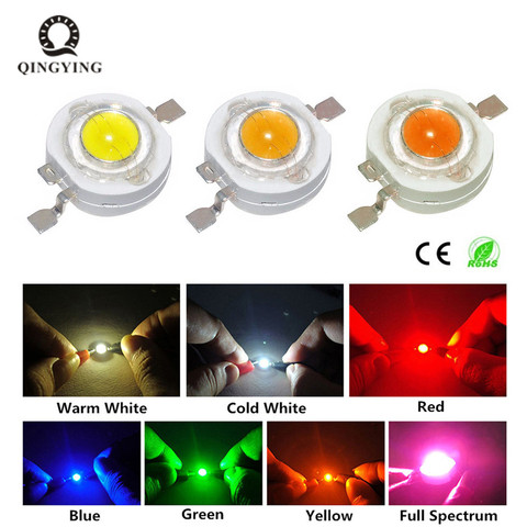10 pièces, puce LED SMD, haute puissance à lumière LED émetteurs, blanc chaud, rouge, vert, bleu, jaune, pour lampe spot lumineux, 1W 3W ► Photo 1/6