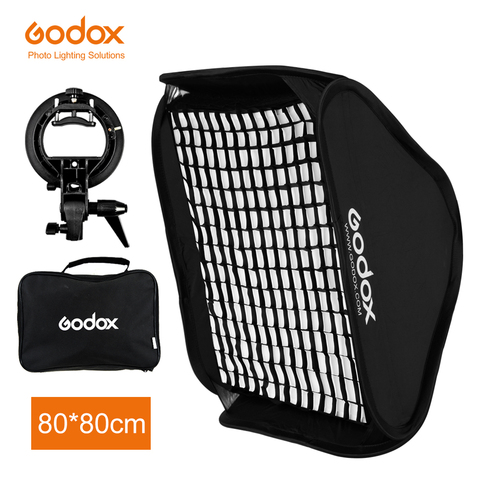 Godox – boîte à lumière Flash Ajustable 80cm x 80cm + support de type S + Kit de montage de grille en nid d'abeille pour Flash Speedlite tournage en Studio ► Photo 1/6