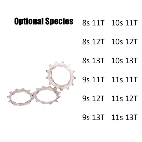 ZTTO – pignon de Cassette de vélo de route et vtt, 1 pièce, 8, 9, 10, 11 vitesses, 11T, 12T, 13T, accessoires ► Photo 1/6