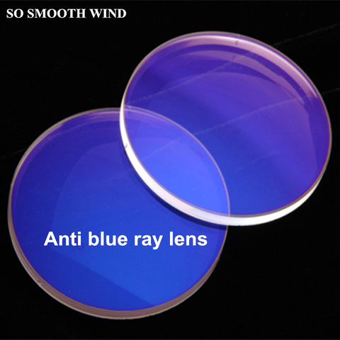 Anti-lentilles de rayon bleu 1.56/1.61 1.67 traitement libre de prévention de rayon bleu de lentilles optiques claires de Prescription d'index pour 2 pièces ► Photo 1/6