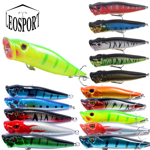 LEOSPORT nouveauté 9.5cm/12g 1 pièces gros Popper leurres de pêche 3d yeux appâts manivelle Wobblers aborder Isca Poper japon ► Photo 1/6