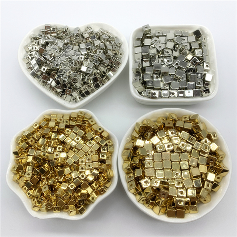 Perles en acrylique de forme carrée, 3mm, 4mm, 5mm, 7mm, bricolage, perles espacées, pour la fabrication de bijoux, collier, Bracelet, boucle d'oreille, accessoires ► Photo 1/3