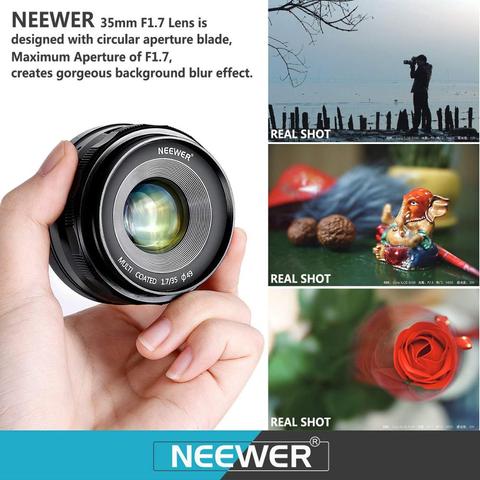 Neewer – objectif fixe manuel 35mm F/1.7, grande ouverture, pour Sony e-mount, appareils photo numériques sans miroir A7III A9 NEX 5 A6500, APS-C ► Photo 1/1