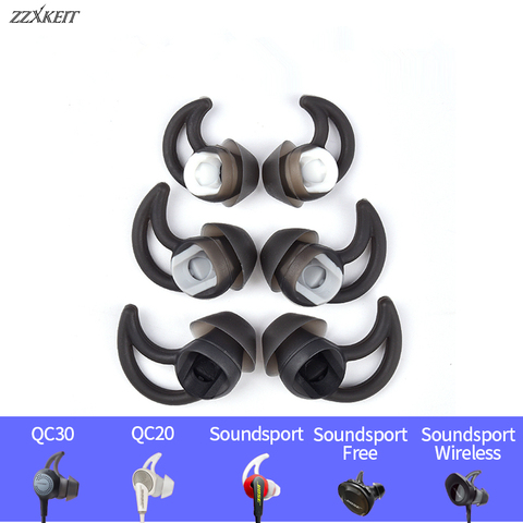 3 paires d'embouts en Silicone pour écouteurs remplacement d'aileron de requin ensemble de bouchons d'oreilles pour BOSE Soundsport Wileless QC20 QC30 écouteurs S/M/L ► Photo 1/6