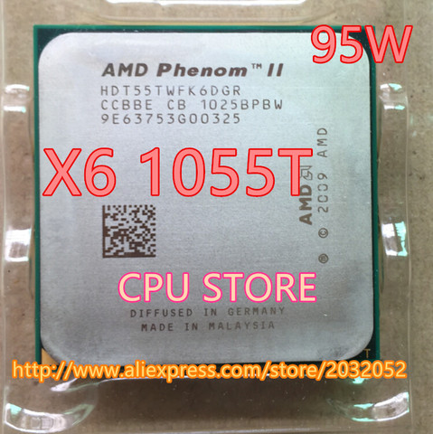 AMD Phenom II, processeur X6 1055T x6 1055T, 95W, processeur d'unité centrale, 2.8GHz, AM3 938, processeur Six cœurs, processeur de bureau 6M ► Photo 1/1