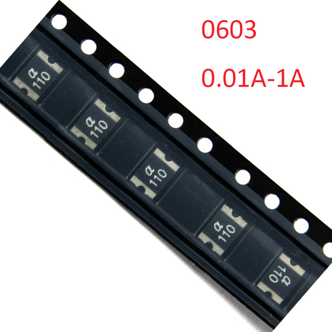 Polyfusible électrique SMD, 10ma, 6V, 16V, 24V, 30V, 60V, 0603 px, avec puce SMT, récupération auto-réparable ► Photo 1/1