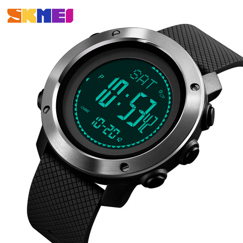 SKMEI-montres poignet de Sport numérique pour hommes, montre-bracelet, thermomètre, moniteur de pression, météo, reloj 1418 1427 ► Photo 1/6