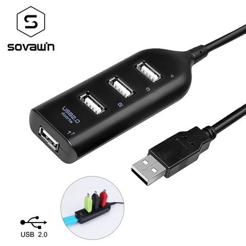 Sovawin-adaptateur séparateur pour ordinateur portable, souris, Hub Usb 2.0, 4 ports Usb, haute vitesse, Hab ► Photo 1/6