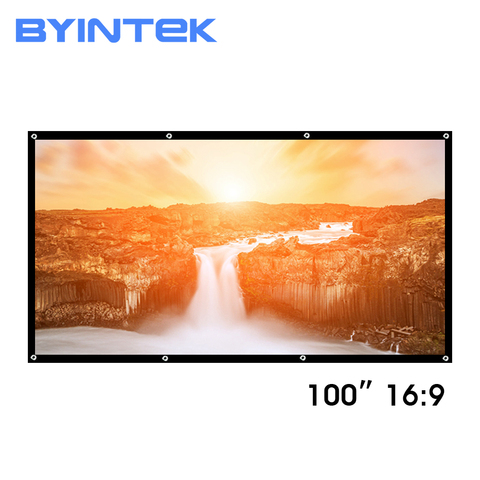 BYINTEK 84 pouces 100 pouces 120 pouces 150 pouces PVC souple pliable HD 1080P Home cinéma extérieur Projection projecteur écran 16:9 ► Photo 1/6