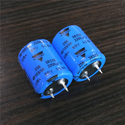 2 pièces 2200uF 80V Vishay 256 série 25x30mm 80V2200uF condensateur électrolytique en aluminium sanp-in PSU ► Photo 1/2