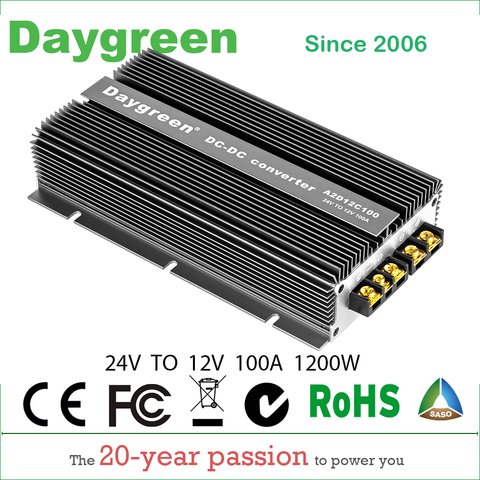 Réducteur de convertisseur abaisseur 24V à 12V, 30a, 60a, 100a, cc, 14.6V, 16.8V, DC, chargeur Daygreen, CE, RoHS, 15 ans de vie pour voiture ► Photo 1/2