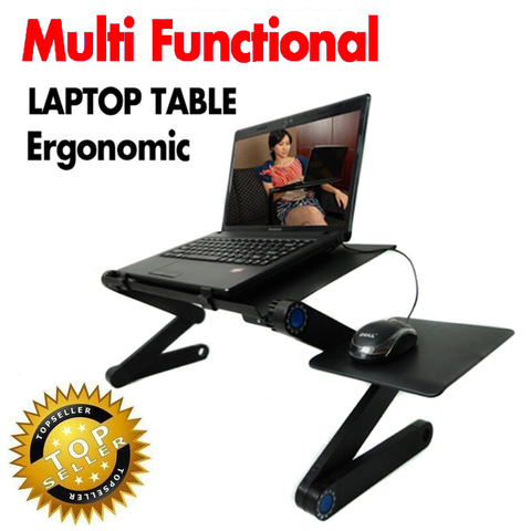 Table ergonomique multifonctionnelle pour ordinateur Portable, canapé Portable, support pliable pour ordinateur Portable avec tapis de souris ► Photo 1/6