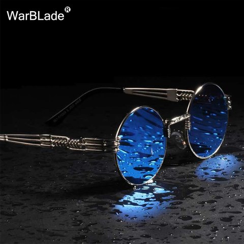 WarBLade − lunettes de soleil Vintage, rondes Steampunk, monture pour hommes et femmes, Punk et Hip Hop, monture transparente ► Photo 1/6