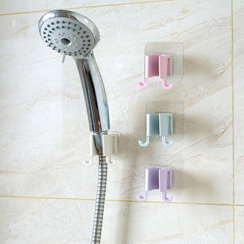 Bâton de poche auto-adhésif réglable sur support de pomme de douche en plastique support de support de douche de salle de bain mural ► Photo 1/6
