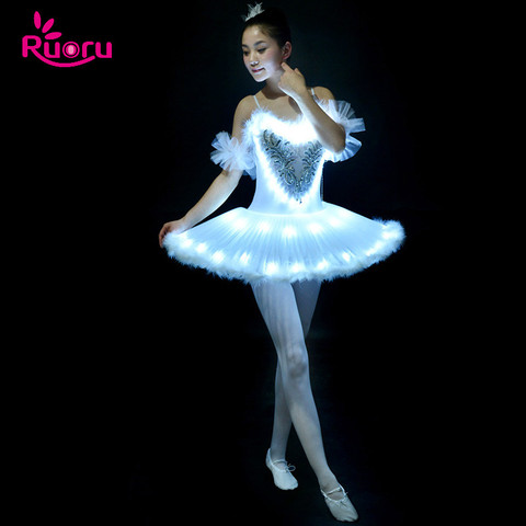 Ruoru professionnel Ballet Tutu LED lac des cygnes adulte Ballet danse vêtements Tutu jupe femmes ballerine robe pour les filles de fête Ballet ► Photo 1/6