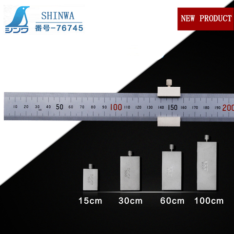 SHINWA acier fer règle curseur bouchons 1m acier inoxydable papeterie bouchons 15 30 60 100cm ► Photo 1/6