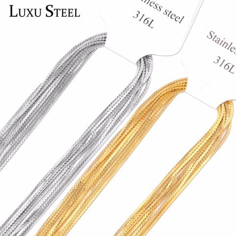 LUXUSTEEL 10 pcs/lot acier inoxydable 1mm collier Or/Argent Couleur Serpent collier Pour Femmes/Hommes Pendentif Accessoires ► Photo 1/6