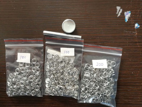 Attaches à boutons pression avec poinçon manuel, 100 jeux de boutons à pression argentés de 9.5mm en métal et cuivre ► Photo 1/4