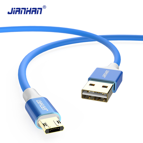 JianHan – câble Micro USB réversible 2A universel pour recharge rapide et transfert de données, cordon de chargeur pour téléphone Samsung Xiaomi Huawei Android ► Photo 1/6