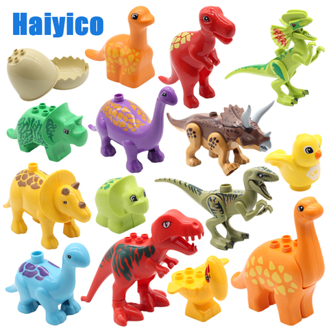 Éducation assemblée grands blocs de construction jurassique dinosaure modèle supplément accessoires Compatible Duplos enfant jouets durables cadeau ► Photo 1/6