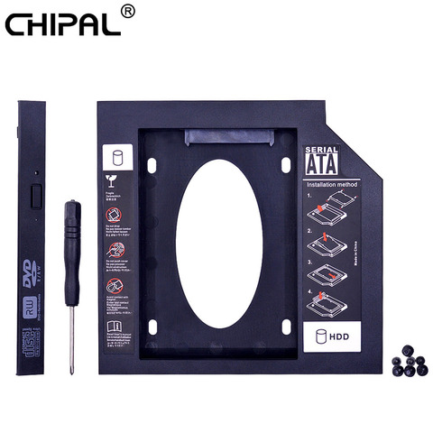 CHIPAL-boîtier universel en plastique, 2e HDD, 12.7mm, SATA 3.0, 2.5, pour ordinateur portable boîtier SSD CD-ROM Optibay ► Photo 1/6