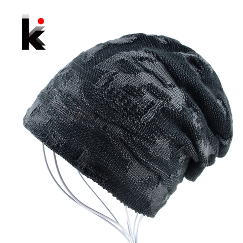 Touca – bonnet en laine tricoté pour hommes, chapeau crâne skullies d'hiver, casquette hip hop en velours, bonnet plus épais ► Photo 1/6
