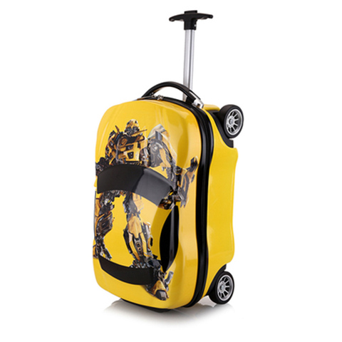 18 pouces enfants valise 3D voiture enfants bagages valise chariot de voyage valise roues enfant cartables jouets roulant boîte de rangement ► Photo 1/6