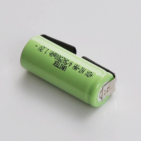 Lot de 2-5 batteries rechargeables 1.2V 4/5A 2500mah 17430 4/5 A ni-mh nimh avec languettes de soudage pour brosse à dents électrique Braun oral-b ► Photo 1/2