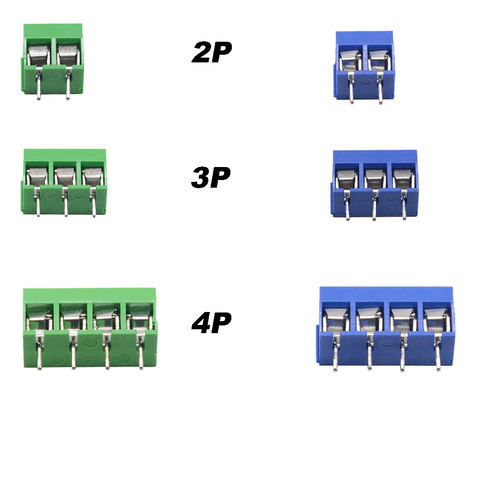 Connecteur de bornier PCB à vis, 5/10 pièces/lot KF301-5.0-2P KF301-3P KF301-4P pas 5.0mm broche droite 2P 3P 4P ► Photo 1/6
