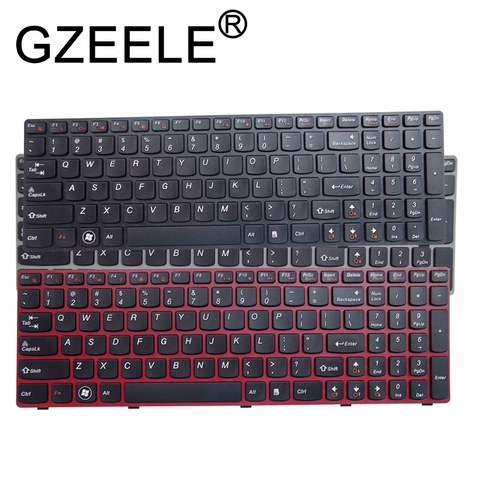 GZEELE Anglais US clavier pour Lenovo G580 Z580 G580A V580A Z580A G580AH G580AM G580G G585 G585A G585AR B580 G590 avec cadre ► Photo 1/5