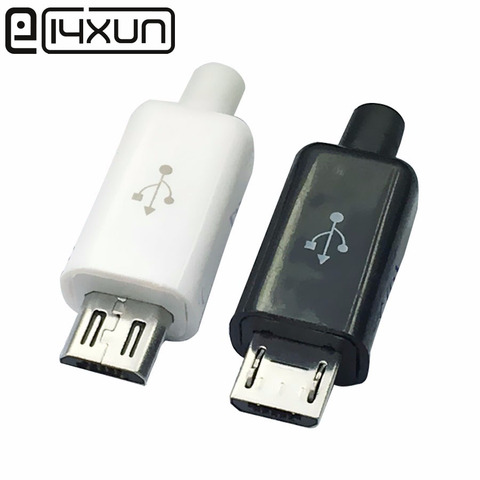 Connecteurs à souder Micro USB 5 broches, 10 pièces, Type mâle, chargeur 5P, queue USB 4 en 1, blanc, noir, livraison gratuite ► Photo 1/3