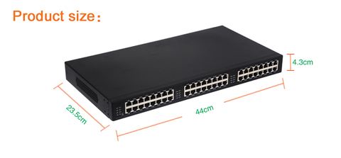 Injecteur PoE standard, 24 ports, 10/100/1000Mbps, PoE,802.3af/at, pin1,2(+)/3,6(-), portée moyenne ► Photo 1/4