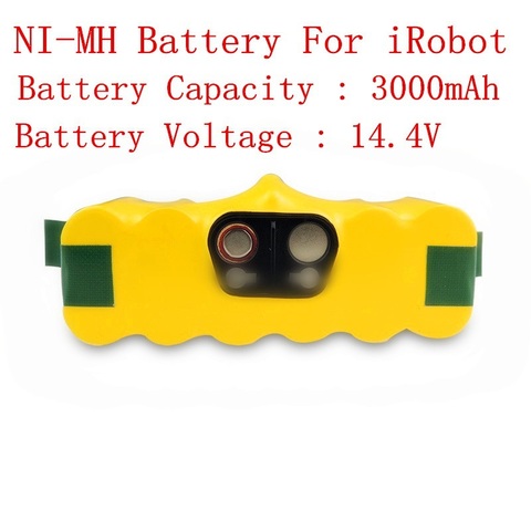 Batteries Ni-MH 14.4V 3000mAh pour aspirateur iRobot Roomba 620 610 630 650 660 pièces détachées ► Photo 1/3